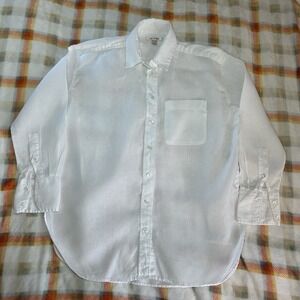 Banana Republic Women's Oversized White Linen Buttondown Shirt Small